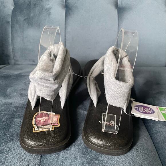 NWT Sanuk Heather Gray Yoga Sling Ella Sandals Recycled Yoga Mat Women's Size 10 - Picture 4 of 8